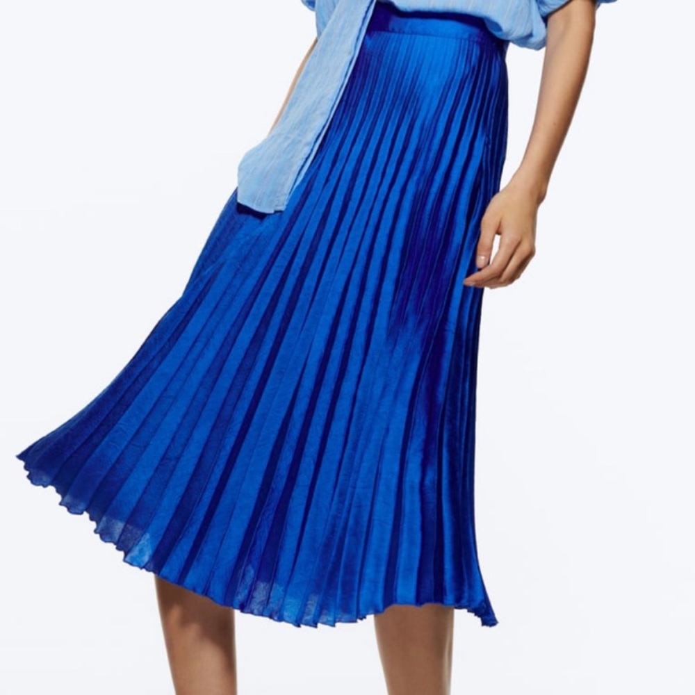 ZARA - PLEATED ELECTRIC BLUE SKIRT